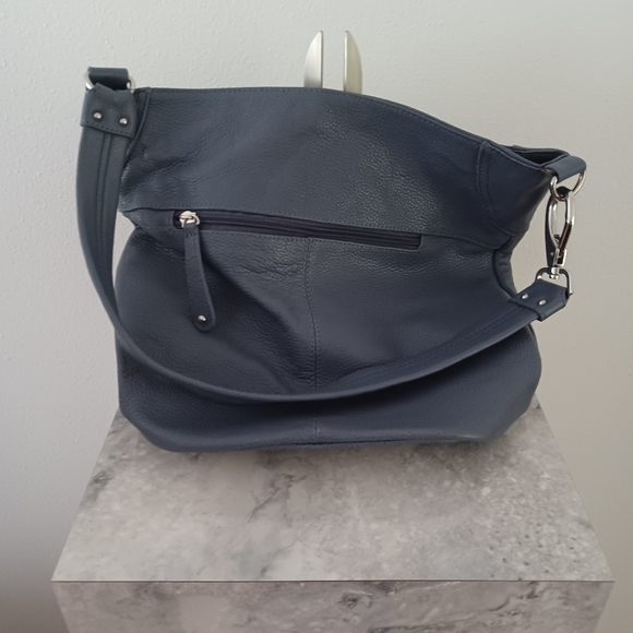 Stone & Company Blue Gray Leather Bucket bag - Picture 6 of 7